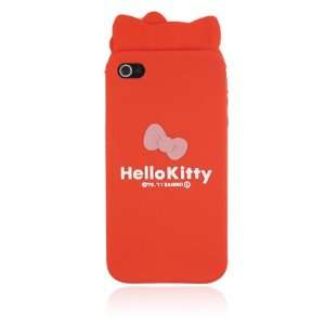  Red Hello Kitty Silicone Case for Iphone 4 & 4S: Cell 