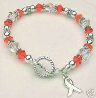 Silver & swarovski Leukemia Cancer AWARENESS bracelet  