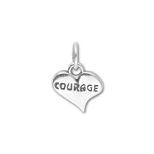  Sterling Silver Courage Heart Charm Arts, Crafts & Sewing