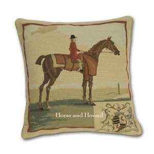  Chestnut Race Horse Needlepoint Pillow