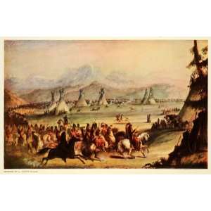  1944 Print Wind River Mountains Snake Indians Plateau 1837 