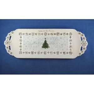   Decorated with Silver Snowflakes and Christmas Tree