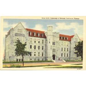   Vintage Postcard Snow Hall   University of Kansas   Lawrence Kansas