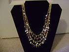 NWT PREMIER DESIGNS TOFFEE DELIGHT LAYERED NECKLACE GOLD PEARL BROWN W 