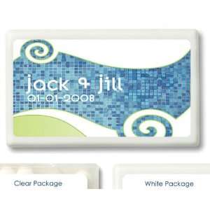 com Wedding Favors Green Tile Wave Design Personalized Mint Container 