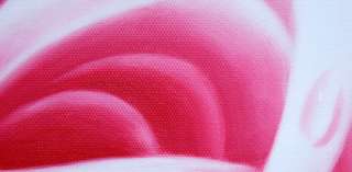   Art Pink Rose Flower Water Drop Large 24X36 Oil Painting Canvas  