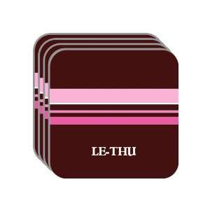 Personal Name Gift   LE THU Set of 4 Mini Mousepad Coasters (pink 