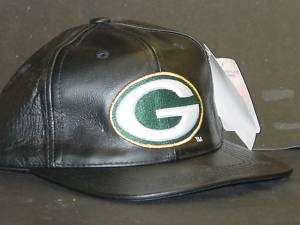 NFL Leather Hat, Green Bay Packers (Black) NEW  