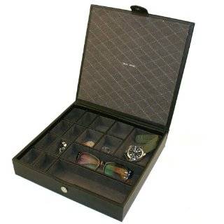   Storage Organizer Jewelry Glasses Keys Compact Tray Black Leather