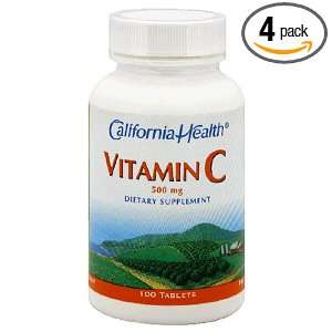  California Health Vitamin C, 500 mg, 100 Tablets (Pack of 