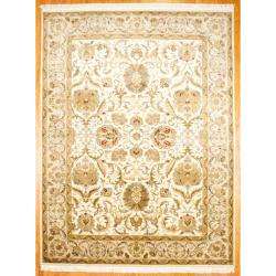    knotted Indo Mahal Ivory/ Beige Wool Rug (9 x 12)  