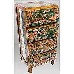   Furniture Reclaimed Teak Wood 4 drawer Dresser  Overstock