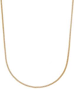 18k Gold over Silver Box Chain Necklace  