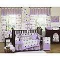 Purple Polka Dot 9 piece Crib Bedding Set
