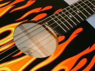 Main Street Dreadnought Acoustic Guitar Flame Design  