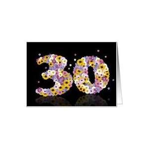  30th birthday with daisy flower numbers Card Toys & Games