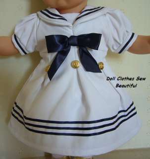 DOLL CLOTHES fits Bitty Baby Sailor Dress & Hat CUTEST!  