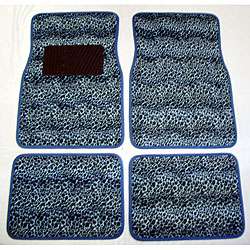Front and Rear Blue Cheetah Print Floor Mats  