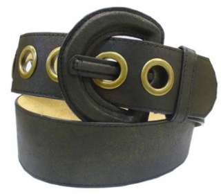 Wide Womens leather belts Round Buckle Holes LADIES  