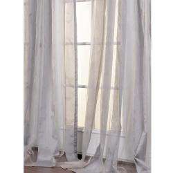 Light Grey Striped 96 inch Sheer Curtain Panel  Overstock