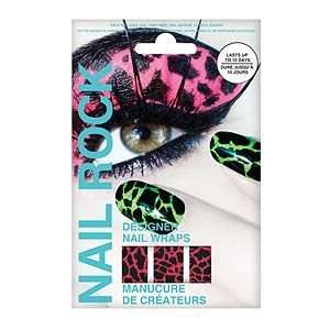   Designer Nail Wraps, Giraffe Black on Fluorescent Pink, 1 ea Beauty