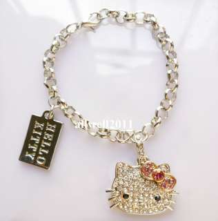 Crystal Bling Hello Kitty Bracelet Rhinestone Fashion Jewelry SUPER 