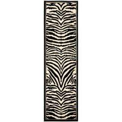 Lyndhurst Collection Zebra Black/ White Runner (23 x 12)  Overstock 