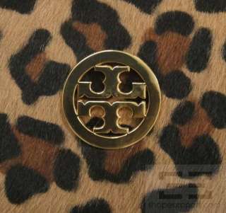   Tan Leopard Print Pony Hair & Black Leather Trim Bowling Bag  
