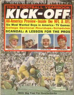 1963 Kick Off College Football Yearbook Magazine  