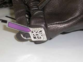 Brighton Pewter Metallic Leather Gigi Convertible Hobo Handbag Purse 