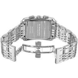 Burberry Mens Square Silver Dial Chronograph Watch  Overstock