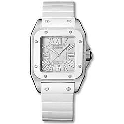 Cartier Santos 100 Womens White Automatic Watch  