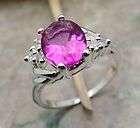 j049 7 fashion jewelry new fire pink tourmaline silver ring