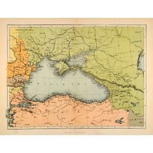  1882 Photolithographed Map Black Sea Russia Romania 