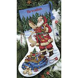 Checking His List Counted Cross Stitch Stocking Kit  Overstock