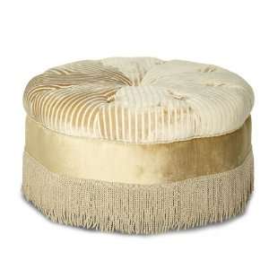   Imperial Court Round Cocktail Ottoman (Pearl) 79879 PEARL 00: Home