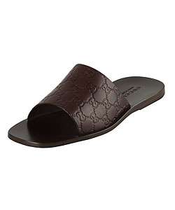 Gucci Mens Leather Guccissima Sandals  