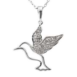   10ct TDW Diamond Hummingbird Necklace (J K, I3)  