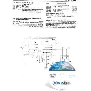  NEW Patent CD for DIGITAL PULSE WIDTH SELECTION CIRCUIT 