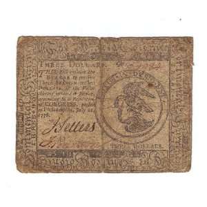 Continental Currency 1776 $3 Note