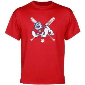  Fresno State Bulldogs Crossed Bats T shirt   Red