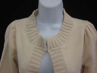 NANETTE LEPORE Tan Cotton 3/4 Sleeve Cardigan Sz S  