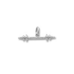  Barbell Charm in White Gold Jewelry