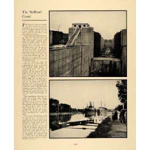 1930 Print Welland Canal Niagara Falls Great Lake Ships   Original 