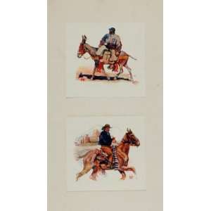  1911 Print Donkey Horse Riders Spain Edward Penfield 