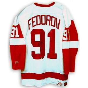  Sergei Fedorov Detroit Red Wings Autographed White Jersey 