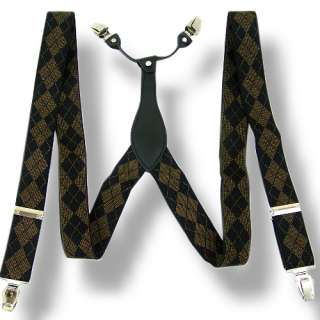 Mens Adjustable Clip on Leather suspenders braces BD108  