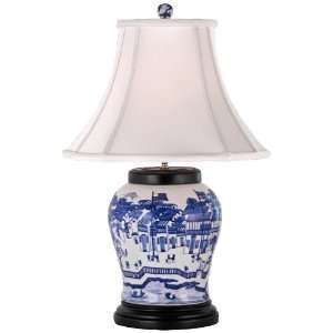  Blue and White Hang Porcelain Wine UrnTable Lamp