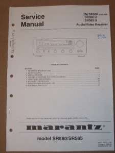 Marantz Service/Repair Manual~SR580/SR585 Receiver~74 U  