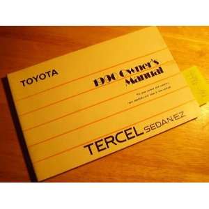  1990 Toyota Tercel Sedan EZ Owners Manual: Toyota: Books